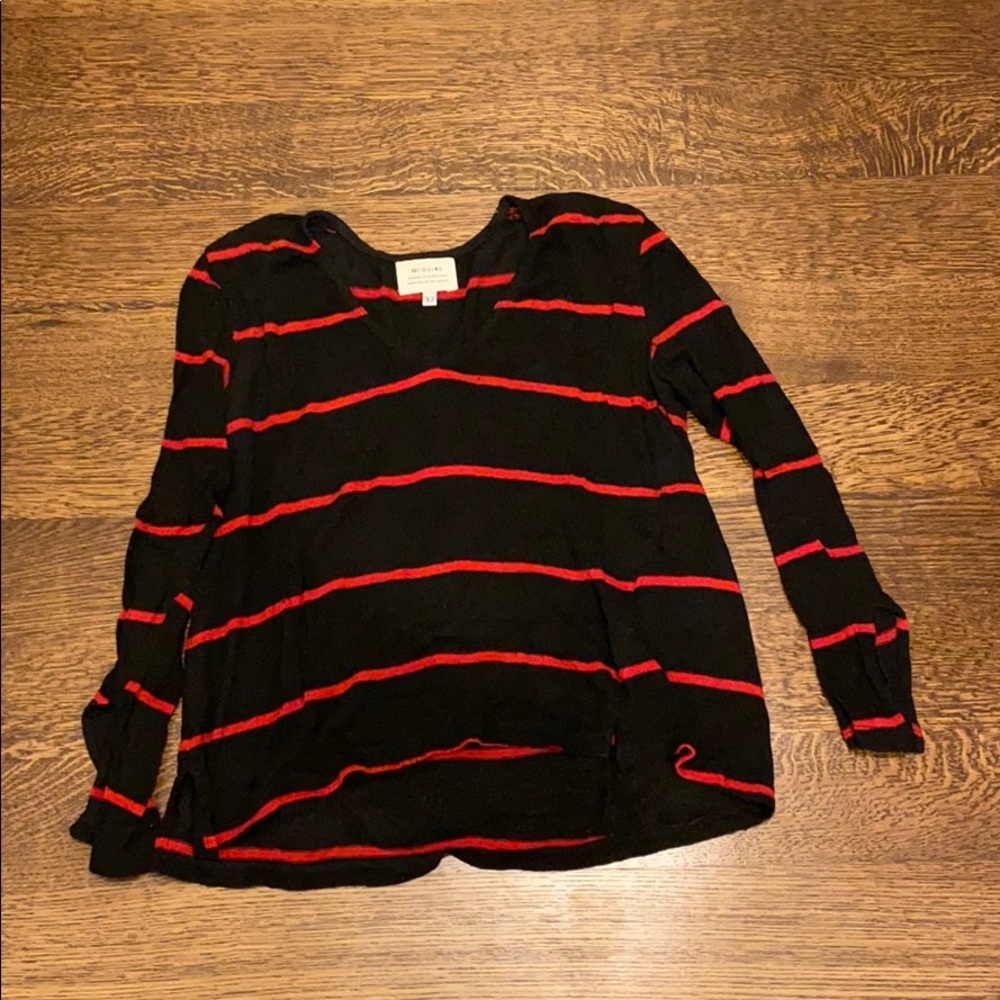 MCQUIRE black & red stripe sweater